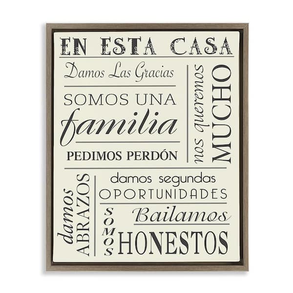 Stupell Industries In This House by SD Graphics Studio Brown Floater Frame Typography Graphic Art Print 21 in. x 17 in.