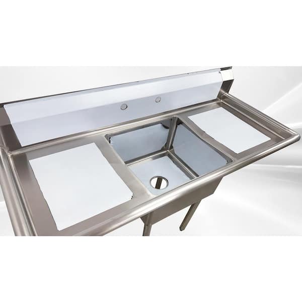 54 in. NSF Freestanding Stainless Steel 1‑Compartment Commercial Sink With Drainboard