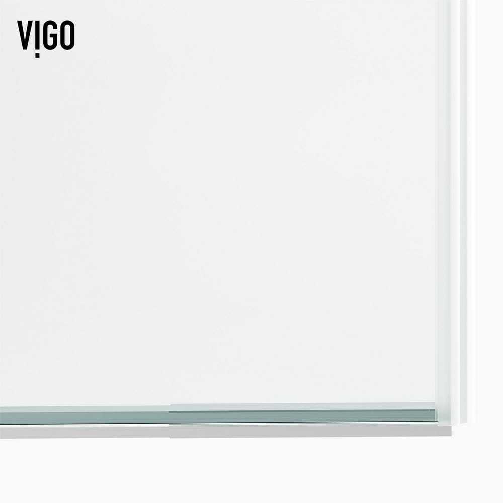 Houston 60" Frameless Sliding Shower Door in Chrome and Clear Glass