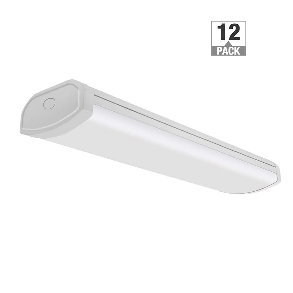 12-Pack 2 ft. 1800 Lumens LED Wraparound Ceiling Light Closet Garage Light 