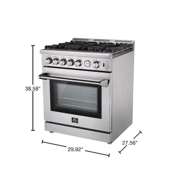 cent Rustiek verkiezing Forno Lseo 30 in. 4.23 cu. ft. Gas Range with Fan Convection Oven in  Stainless Steel FFSGS6275-30 - The Home Depot