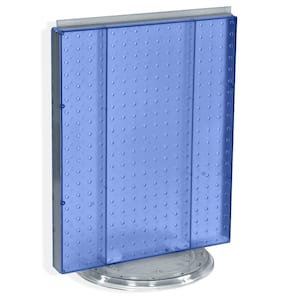 20.25 in. H x 16 in. W Revolving Pegboard Counter Display Blue