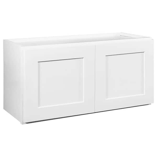 Design House Brookings Solid Wood Assembled Shaker 36 in. x 18 in. x 12 in. 2 Door Wall Kitchen Cabinet W3618 in White