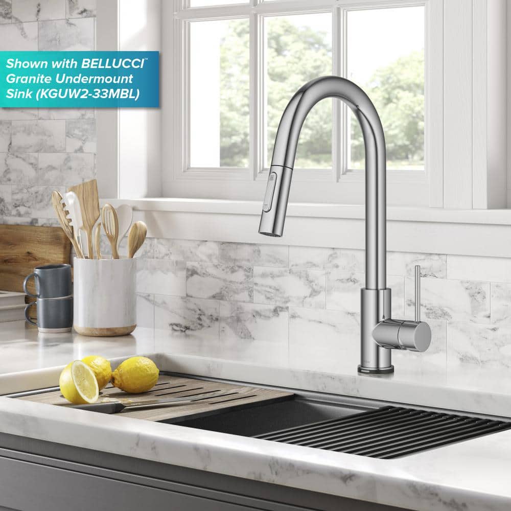 Chrome Touch-Control Single-Handle Pull-Down Kitchen Faucet