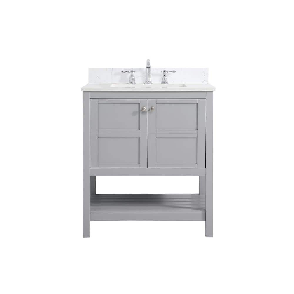 Timeless 30 in. W Single Bath Vanity in Gray with Engineered Stone Vanity T