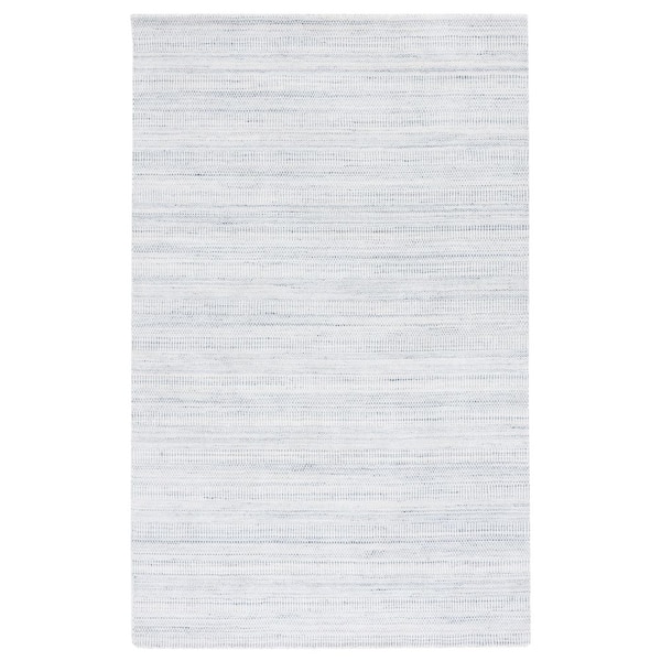 Mirage 9 ft. x 12 ft. Light Gray/Ivory Striped Marle Solid Color Area Rug