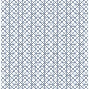 Lisbeth Blue Geometric Lattice Paper Strippable Roll (Covers 56.4 sq. ft.)