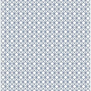 Lisbeth Blue Geometric Lattice Blue Wallpaper Sample
