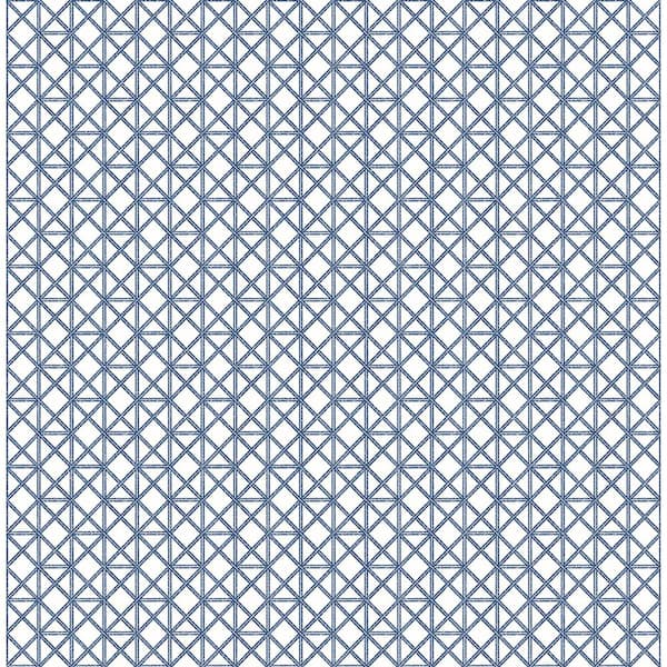 A-Street Prints Lisbeth Blue Geometric Lattice Blue Wallpaper Sample