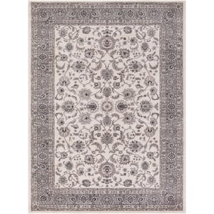 Kashan Collection Bergama Ivory Rectangle Indoor 9 ft. 3 in. x 12 ft. 6 in. Area Rug