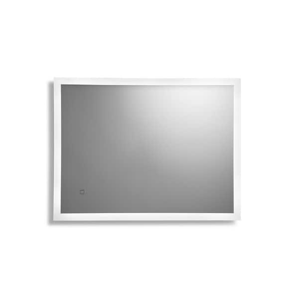 Home Decorators Collection 32 in. W x 24 in. H Rectangular Frameless Anti-Fog Wall Mount Bathroom Vanity Mirror in Glass with Dimmable LED Light