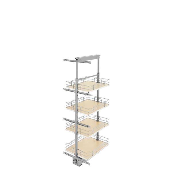 Rev-A-Shelf 16 in. Chrome 5-Basket Pull-Out Pantry with Soft-Close Slides