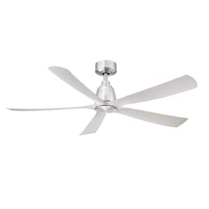 Kute5 52 in. Indoor/Outdoor Ceiling Fan with Brushed Nickel Blades, Remote Control and DC Motor in Brushed Nickel