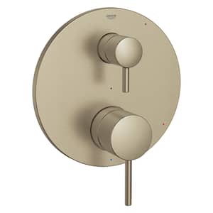 Timeless 2-Way Diverter 2-Handle Wall Mount Tub and Shower Faucet Valve Trim in Brushed Nickel (Valve Not Included)