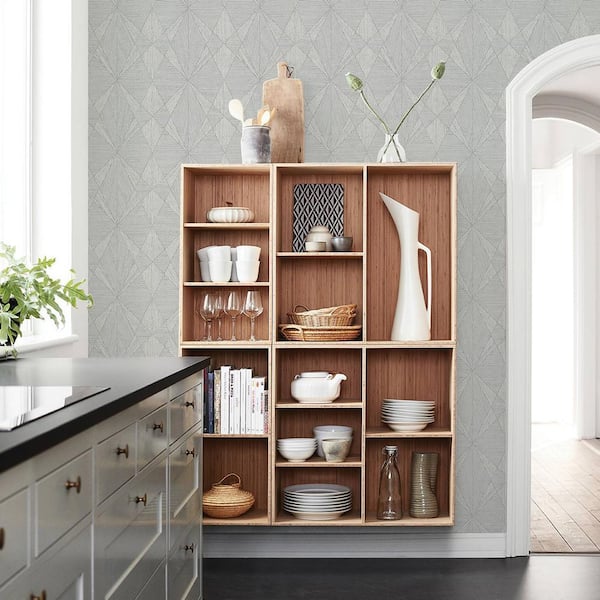 Intrinsic Grey Textured Geometric Grey Wallpaper Sample