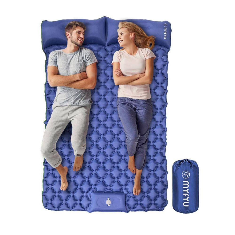 Queen Sleeping Pad for Camping 2 Person, Foot Press Inflatable Tents for Ca