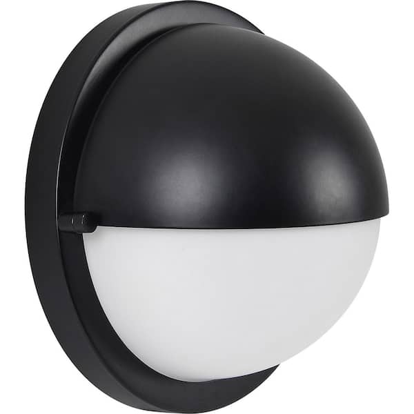 NOTRE DAME DESIGN RINA 7.75 in. x 4.5 in. Black Wall Sconce with Glass Globe Shade - 1 Light