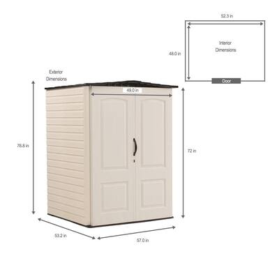 4 ft. 4 in. x 4 ft. 8 in. W Medium Vertical Resin Storage Shed