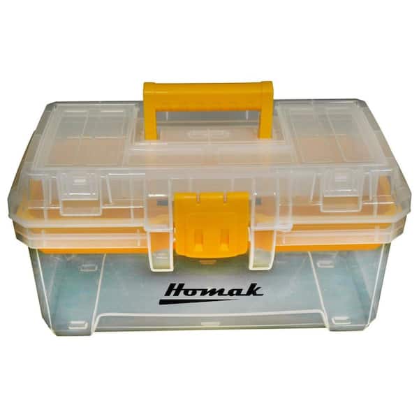 Homak 15 in. Plastic Transparent Tool Box