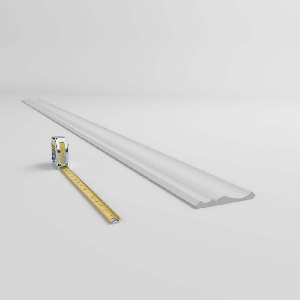 96" White Finger-Joint Pine Crown Molding
