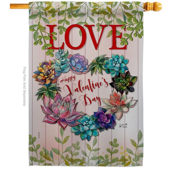 Angeleno Heritage MADE AND DESIGNED LOS ANGELES CALIFORNIA 28 in. x 40 in. Succa for Love Spring House Flag Double-Sided Decorative Vertical Flags