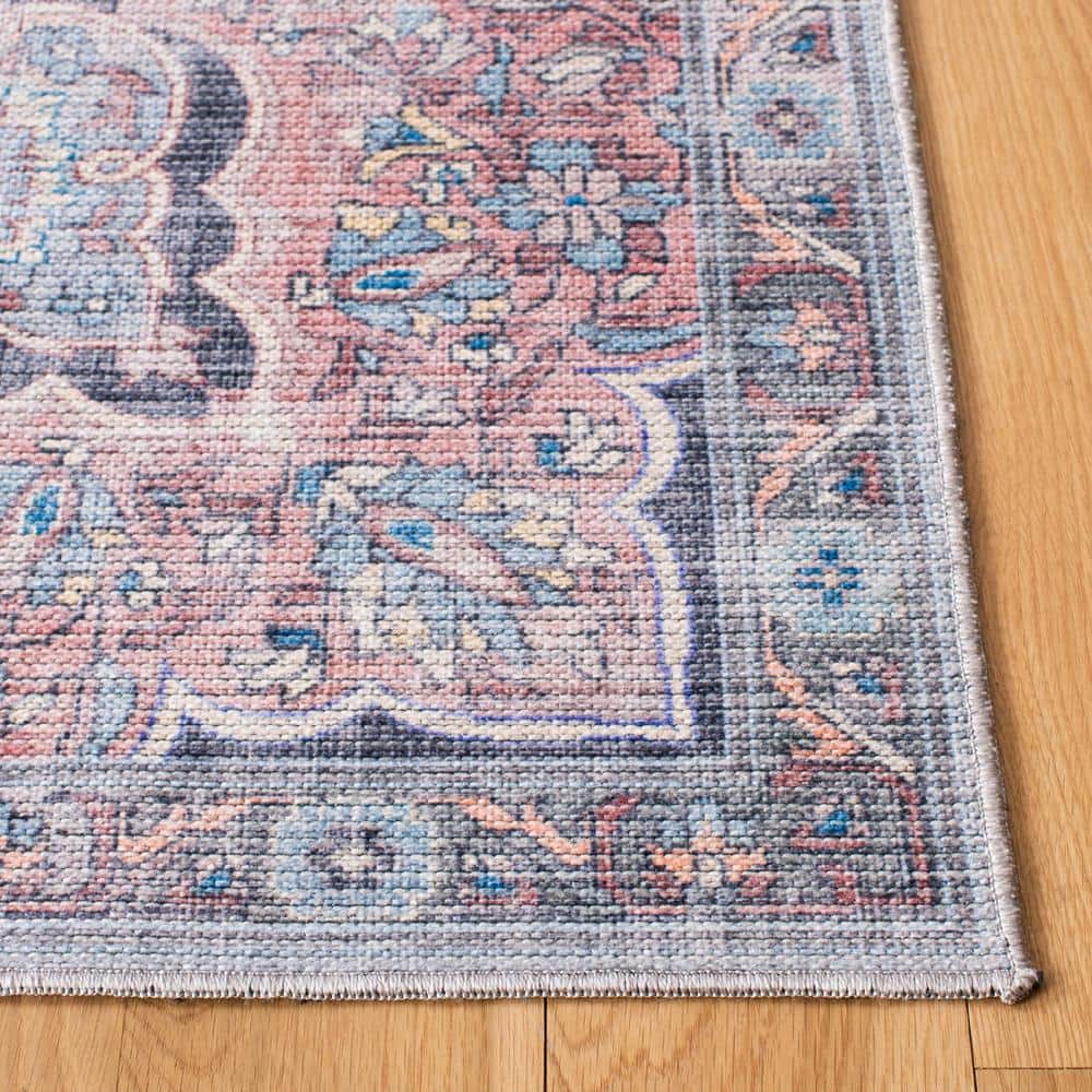 Serapi Ivory and Blue Rectangular Viscose Chenille Area Rug