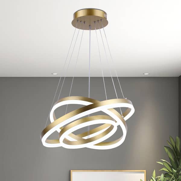 Maxax Carson 3-Light Integrated LED Gold Chandelier