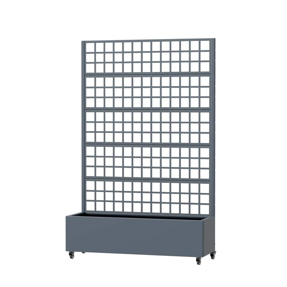 72 in. H x 47 in. W Cambrian Gray Rectangle Individual Planter Box Metal Elevated Lattice Planter for Climbing Plants price history on PriceWatchPro