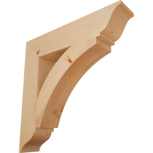 Ekena Millwork 5.5 in. x 30 in. x 30 in. Douglas Fir Thorton Traditional Smooth Bracket