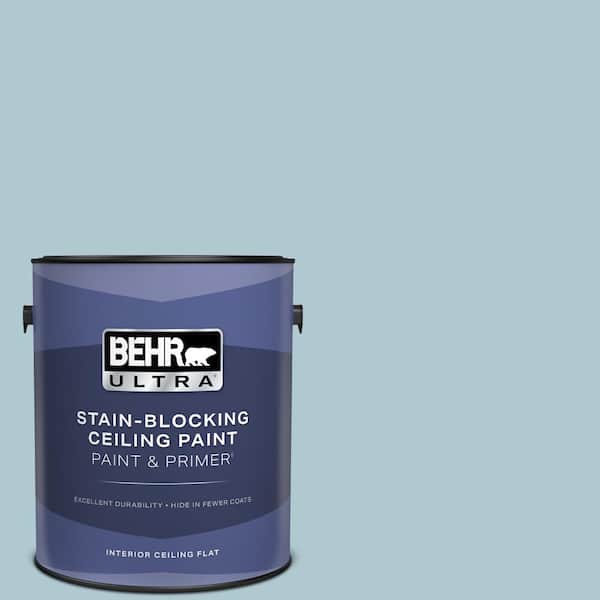BEHR ULTRA 1 gal. #S470-2 Gentle Sea Ceiling Flat Interior Paint and Primer