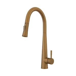 Durrani Single Handle Pull-Down Sprayer Kitchen Faucet in Brushed Brass