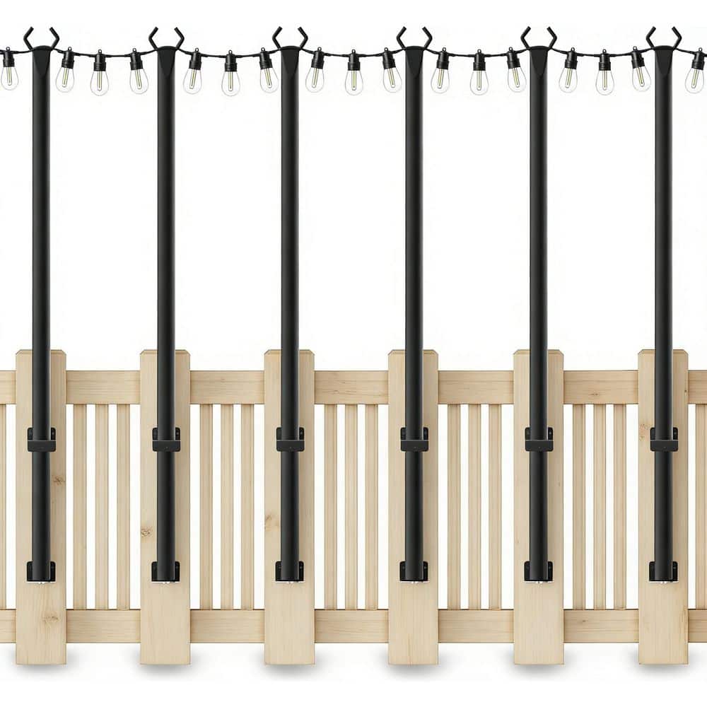 6-Pack 5 ft. Metal String Light Poles with Clips - for Outdoor Hanging Lights price history on PriceWatchPro