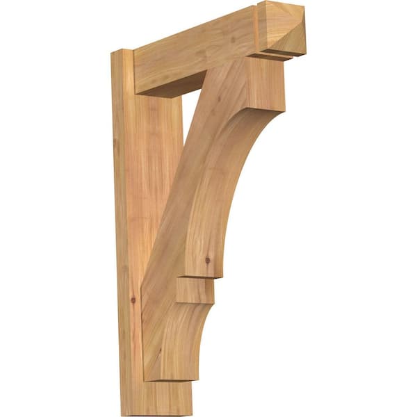 Ekena Millwork 6 in. x 28 in. x 20 in. Western Red Cedar Balboa Arts and Crafts Smooth Outlooker