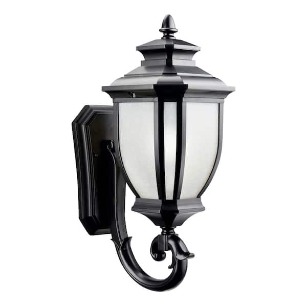 KICHLER Salisbury 1-Light Black Outdoor Hardwired Wall Lantern Sconce with No Bulbs Included (1-Pack)