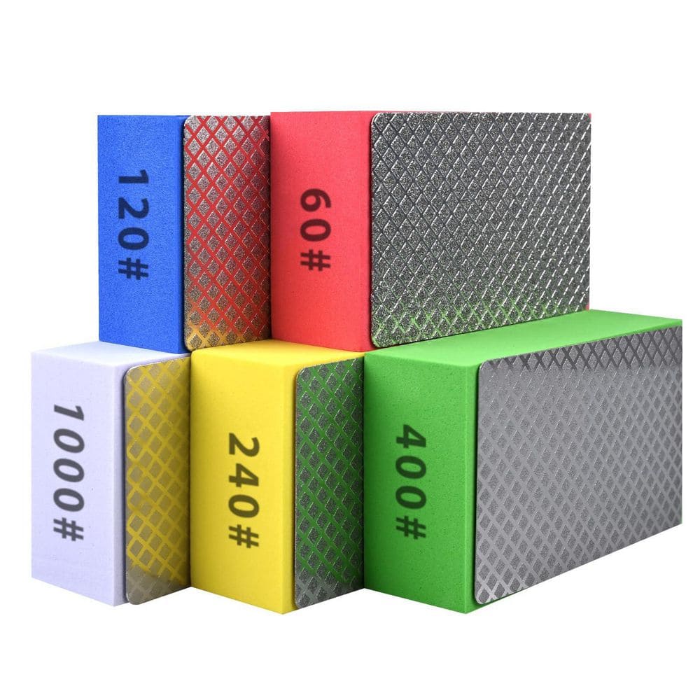 Diamond Hand Polishing Pads Sponge Material Sanding Blocks with Multiple Grits for Ceramic Tile Glass Metal 5pcs price history on PriceWatchPro