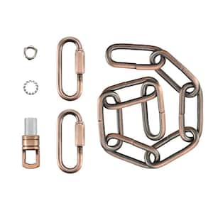 Steel 1 ft. Chain & Quick Link Connector/Hanging Max.120 lbs. Lighting Fixture/Swag Light/Plant, Bronze, 6G