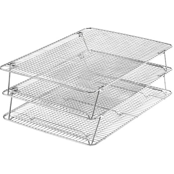 12 in. x 16.5 in. 3 Tier Stainless Steel Cooling Rack with Oven-Salf for Kitchen Baking, Cookie, Pizza and Cake (1-Pack)
