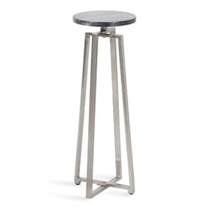 Zia 9.00 in. D Gray 23.00 in. H Round Marble End Table