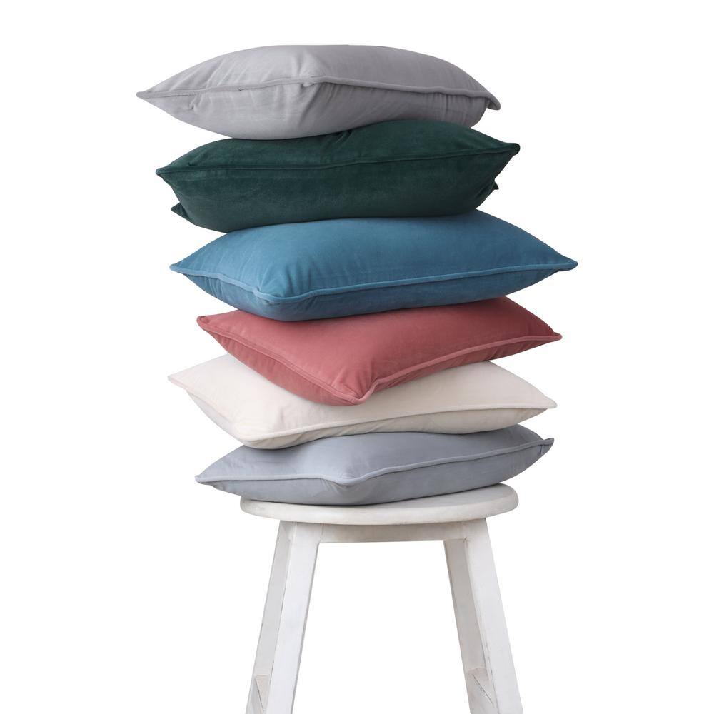 Teal Velvet 12x20 Throw Pillow Covers with Hidden Zipper, Set of 2