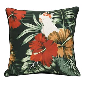 Ruby Red Outdoor Pillow Throw Pillow in Multi 18 x 18 - Includes 1-Throw Pillow