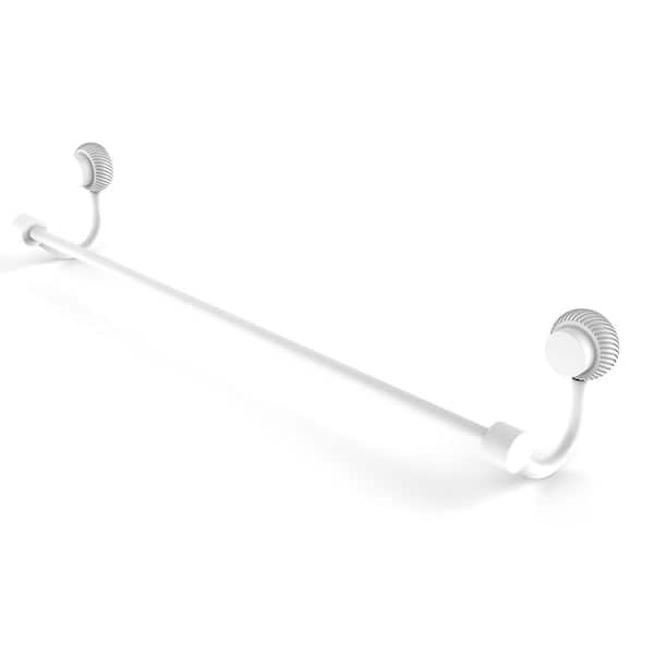 Allied Brass Venus 36 in. Wall Mounted Single Towel Bar in Matte White with Twist Accent