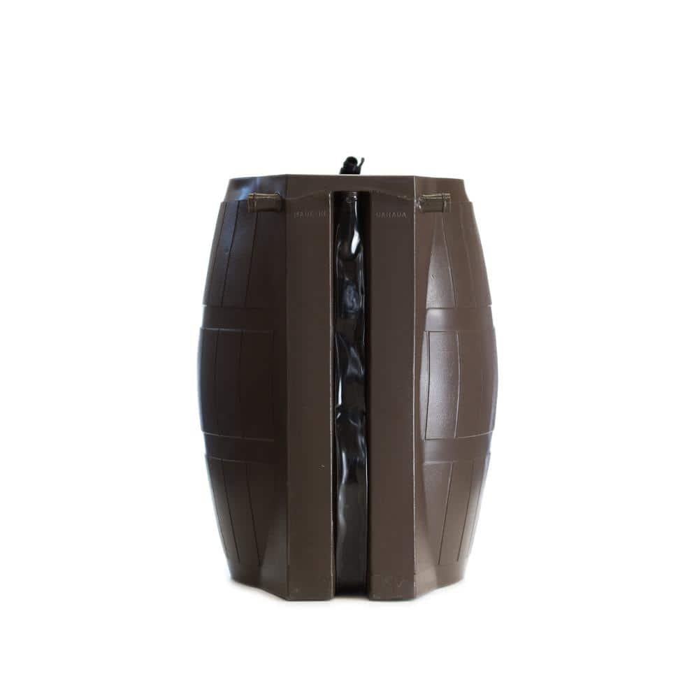 Brown 50 Gallon Recycled Plastic Rain Barrel with Hose