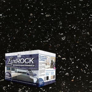 Lux Rock Solid Surface Granite Countertop Kit - 40 Sq.ft. - Galaxy Black