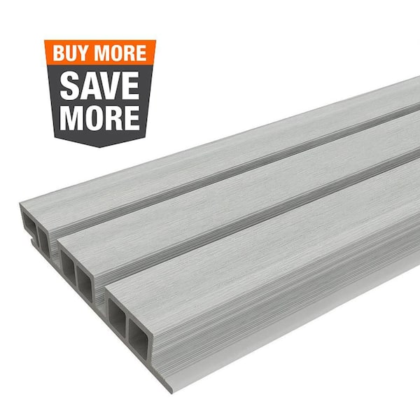 NewTechWood European Siding System 7.7 in. x 96 in. Composite Belgian Board Siding in Icelandic Smoke White