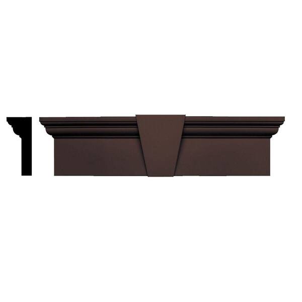 Builders Edge 3-3/4 in. x 9 in. x 37-5/8 in. Composite Flat Panel Window Header with Keystone in 009 Federal Brown