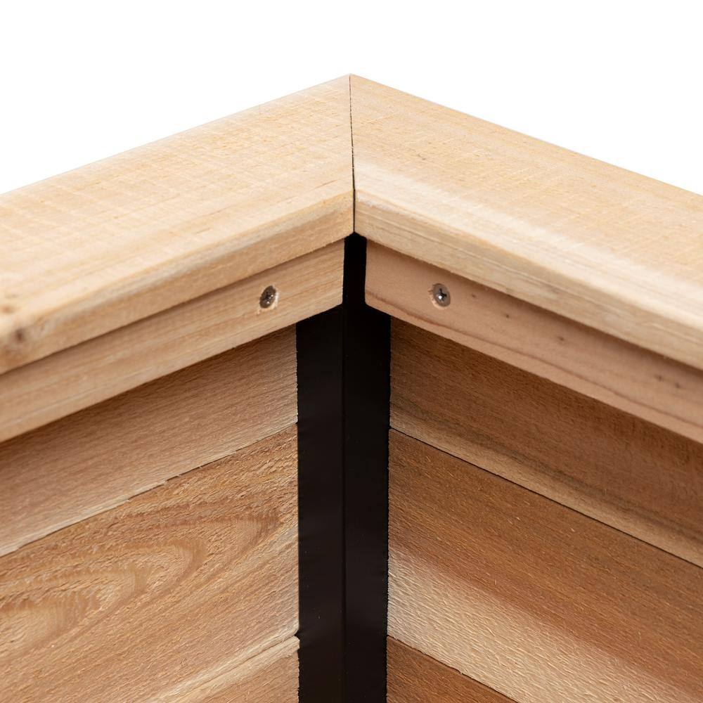 Medium Cedar and Vinyl Square Planter Box
