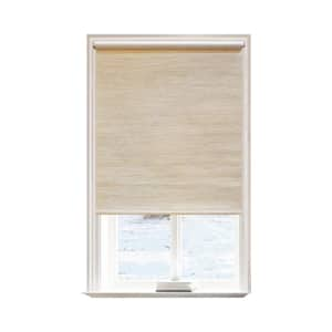 Beige Polyester 42 in.W x 72 in.L Light Filtering Cordless Natural Fabric Roller Shades