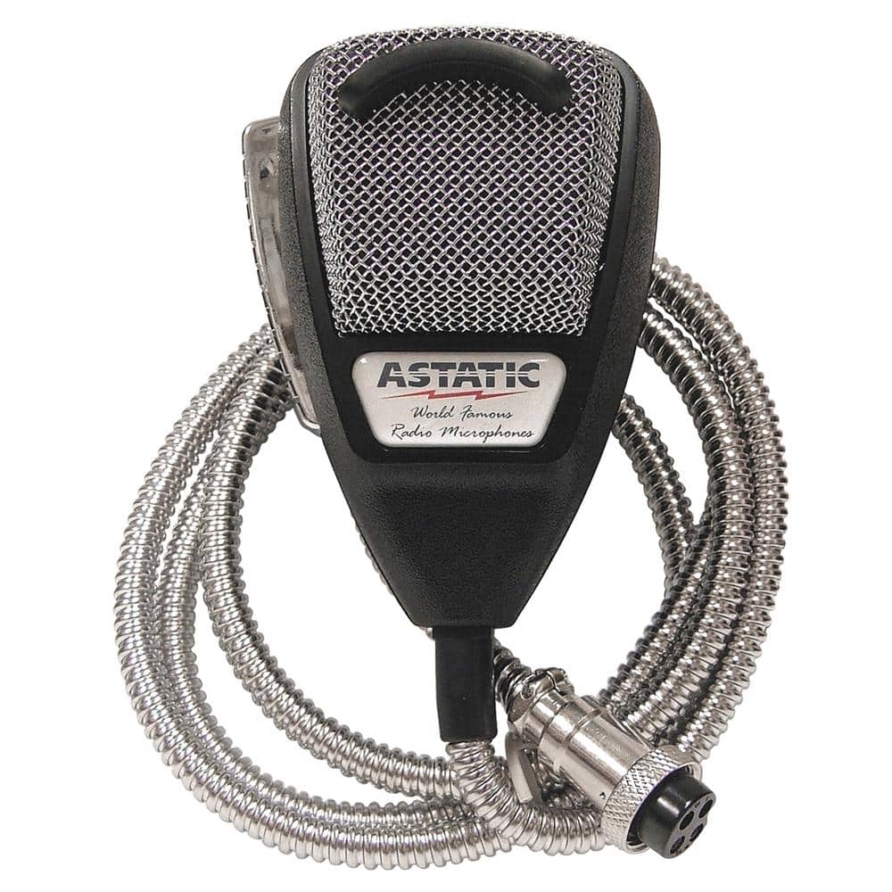 636LSE Noise Canceling 4-Pin CB Microphone in Silver Edition