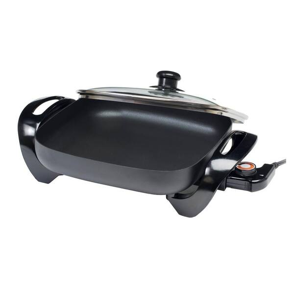 Elite 12 in. Black Non-Stick Electric Skillet