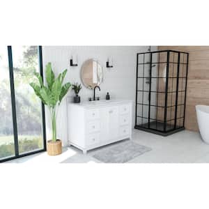 Formosa 48 in. W x 22 in. D x 34 in . H Modern Console Vanity with Rectangular Undermount Sink - White with White Top